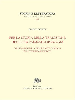 cover image of Per la storia della tradizione degli Epigrammata Bobiensia